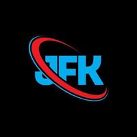 jfk-Logo. jfk brief. jfk-Buchstaben-Logo-Design. Initialen JFK-Logo verbunden mit Kreis und Monogramm-Logo in Großbuchstaben. jfk typografie für technologie-, geschäfts- und immobilienmarke. vektor