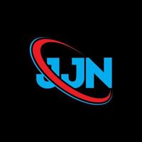 jjn-Logo. jjn Brief. jjn-Buchstaben-Logo-Design. Initialen JJN-Logo, verbunden mit Kreis und Monogramm-Logo in Großbuchstaben. jjn typografie für technologie-, geschäfts- und immobilienmarke. vektor
