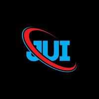 Jui-Logo. Jui-Brief. Jui-Brief-Logo-Design. Initialen Jui-Logo, verbunden mit Kreis und Monogramm-Logo in Großbuchstaben. jui-typografie für technologie-, geschäfts- und immobilienmarke. vektor