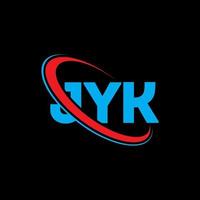 jyk-Logo. JYK-Brief. JYK-Brief-Logo-Design. Initialen jyk-Logo, verbunden mit Kreis und Monogramm-Logo in Großbuchstaben. jyk typografie für technologie-, geschäfts- und immobilienmarke. vektor