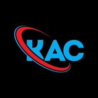 kac logotyp. kac brev. kac bokstavslogotypdesign. initialer kac logotyp länkad med cirkel och versaler monogram logotyp. kac typografi för teknik, företag och fastighetsmärke. vektor