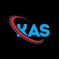 kas-Logo. Kas-Brief. kas-Buchstaben-Logo-Design. Initialen-Kas-Logo, verbunden mit Kreis und Monogramm-Logo in Großbuchstaben. kas typografie für technologie-, geschäfts- und immobilienmarke. vektor