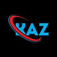 kaz logotyp. kaz brev. kaz bokstavslogotypdesign. initialer kaz logotyp länkad med cirkel och versaler monogram logotyp. kaz typografi för teknik, företag och fastighetsmärke. vektor
