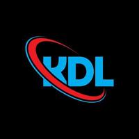 kdl-Logo. KDL-Brief. kdl-Buchstaben-Logo-Design. kdl-Logo mit Initialen, verbunden mit Kreis und Monogramm-Logo in Großbuchstaben. kdl-typografie für technologie-, geschäfts- und immobilienmarke. vektor