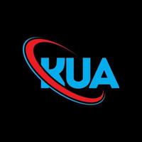 Kua-Logo. Kua-Brief. Kua-Brief-Logo-Design. Initialen Kua-Logo, verbunden mit Kreis und Monogramm-Logo in Großbuchstaben. kua-typografie für technologie-, geschäfts- und immobilienmarke. vektor