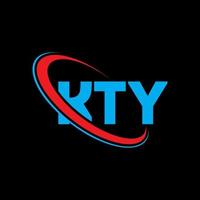 kty-Logo. kty-Brief. kty-Buchstaben-Logo-Design. kty-Logo mit den Initialen, verbunden mit einem Kreis und einem Monogramm-Logo in Großbuchstaben. kty typografie für technologie-, geschäfts- und immobilienmarke. vektor