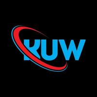 kuw-Logo. Kuw-Brief. kuw-Buchstaben-Logo-Design. Initialen kuw-Logo verbunden mit Kreis und Monogramm-Logo in Großbuchstaben. kuw-typografie für technologie-, geschäfts- und immobilienmarke. vektor