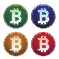 bitcoins virtuella pengar set vektor