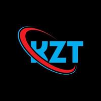 kzt-Logo. kzt Brief. kzt-Brief-Logo-Design. Initialen kzt-Logo verbunden mit Kreis und Monogramm-Logo in Großbuchstaben. kzt Typografie für Technologie-, Business- und Immobilienmarke. vektor