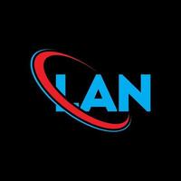 lan logotyp. lan brev. lan letter logotyp design. initialer lan logotyp länkad med cirkel och versaler monogram logotyp. lan typografi för teknik, företag och fastighetsmärke. vektor