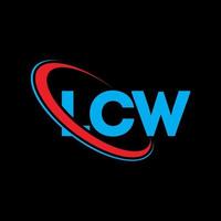 lcw-Logo. lcw-Brief. lcw-Buchstaben-Logo-Design. Initialen lcw-Logo verbunden mit Kreis und Monogramm-Logo in Großbuchstaben. lcw-typografie für technologie-, geschäfts- und immobilienmarke. vektor