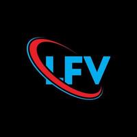 lfv logotyp. lfv brev. lfv bokstavslogotypdesign. initialer lfv logotyp länkad med cirkel och versaler monogram logotyp. lfv typografi för teknik, företag och fastighetsmärke. vektor