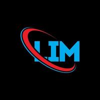 Lim-Logo. Lim Brief. Logo-Design mit Lim-Buchstaben. Initialen-Lim-Logo, verbunden mit Kreis und Monogramm-Logo in Großbuchstaben. lim typografie für technologie-, geschäfts- und immobilienmarke. vektor