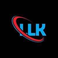 llk logotyp. llk brev. llk bokstavslogotypdesign. initialer llk logotyp länkad med cirkel och versaler monogram logotyp. llk typografi för teknik, företag och fastighetsmärke. vektor