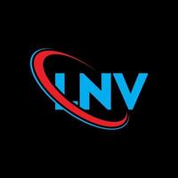 lnv logotyp. lnv brev. Logotypdesign för lnv-brev. initialer lnv logotyp länkad med cirkel och versaler monogram logotyp. lnv-typografi för teknik, företag och fastighetsmärke. vektor