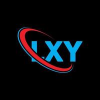 lxy logotyp. lxy brev. lxy bokstavslogotypdesign. initialer lxy logotyp länkad med cirkel och versaler monogram logotyp. lxy typografi för teknik, företag och fastighetsmärke. vektor