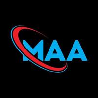 Maa-Logo. Ma Brief. Maa-Buchstaben-Logo-Design. initialen maa logo verbunden mit kreis und monogramm logo in großbuchstaben. maa typografie für technologie-, geschäfts- und immobilienmarke. vektor