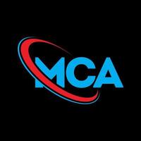 mca-Logo. MCA-Brief. MCA-Brief-Logo-Design. Initialen MCA-Logo, verbunden mit Kreis und Monogramm-Logo in Großbuchstaben. mca-typografie für technologie-, geschäfts- und immobilienmarke. vektor