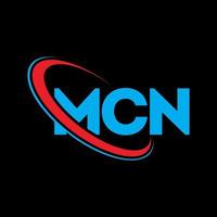 mcn-Logo. MCN-Brief. MCN-Brief-Logo-Design. mcn-Logo mit den Initialen, verbunden mit einem Kreis und einem Monogramm-Logo in Großbuchstaben. mcn-typografie für technologie-, geschäfts- und immobilienmarke. vektor