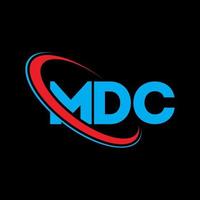 mdc logotyp. mdc brev. mdc bokstavslogotypdesign. initialer mdc logotyp länkad med cirkel och versaler monogram logotyp. mdc typografi för teknik, företag och fastighetsmärke. vektor