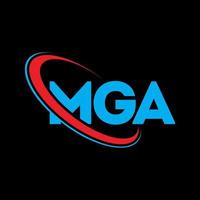 mga-Logo. mg Brief. Logo-Design mit Buchstaben. Initialen-MGA-Logo, verbunden mit einem Kreis und einem Monogramm-Logo in Großbuchstaben. mga typografie für technologie-, geschäfts- und immobilienmarke. vektor
