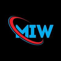 miw-Logo. mi Brief. Logo-Design mit Miw-Buchstaben. Initialen miw-Logo verbunden mit Kreis und Monogramm-Logo in Großbuchstaben. miw typografie für technologie, business und immobilienmarke. vektor