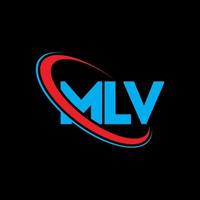 mlv-Logo. mlv brief. MLV-Brief-Logo-Design. MLV-Logo mit Initialen, verbunden mit Kreis und Monogramm-Logo in Großbuchstaben. mlv-typografie für technologie-, geschäfts- und immobilienmarke. vektor