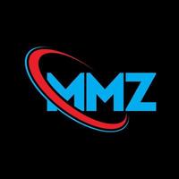 mmz-Logo. mmz-Brief. mmz-Buchstaben-Logo-Design. Initialen mmz-Logo verbunden mit Kreis und Monogramm-Logo in Großbuchstaben. mmz-typografie für technologie-, geschäfts- und immobilienmarke. vektor