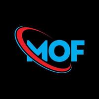 mof logotyp. mof brev. mof brev logotyp design. initialer mof logotyp länkad med cirkel och versaler monogram logotyp. mof typografi för teknik, företag och fastighetsmärke. vektor