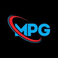 mpg-Logo. mpg Brief. mpg-Brief-Logo-Design. Initialen-MPG-Logo, verbunden mit Kreis und Monogramm-Logo in Großbuchstaben. mpg-typografie für technologie-, geschäfts- und immobilienmarke. vektor