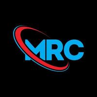 mrc logotyp. mrc brev. mrc letter logotyp design. initialer mrc logotyp länkad med cirkel och versaler monogram logotyp. mrc typografi för teknik, företag och fastighetsmärke. vektor