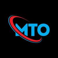 mto-Logo. mto Brief. MTO-Brief-Logo-Design. Initialen mto-Logo verbunden mit Kreis und Monogramm-Logo in Großbuchstaben. mto Typografie für Technologie-, Geschäfts- und Immobilienmarke. vektor