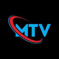 mtv logotyp. mtv brev. mtv brev logotyp design. initialer mtv logotyp länkad med cirkel och versaler monogram logotyp. mtv typografi för teknik, företag och fastighetsmärke. vektor