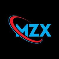 mzx-Logo. mzx-Brief. mzx-Brief-Logo-Design. mzx-Logo mit Initialen, verbunden mit einem Kreis und einem Monogramm-Logo in Großbuchstaben. mzx-Typografie für Technologie-, Geschäfts- und Immobilienmarke. vektor