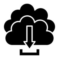 Cloud-Download-Glyphe-Symbol vektor