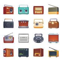 Radio-Icons Set, Cartoon-Stil vektor