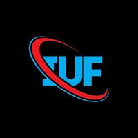 iuf logotyp. iuf brev. iuf bokstavslogotyp design. initialer iuf logotyp länkad med cirkel och versaler monogram logotyp. iuf typografi för teknik, företag och fastighetsmärke. vektor