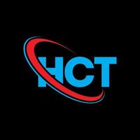 hct-Logo. hc-Brief. HCT-Brief-Logo-Design. Initialen hct-Logo verbunden mit Kreis und Monogramm-Logo in Großbuchstaben. hct-typografie für technologie-, geschäfts- und immobilienmarke. vektor