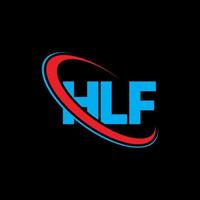 hlf logotyp. hlf brev. hlf brev logotyp design. initialer hlf logotyp länkad med cirkel och versaler monogram logotyp. hlf typografi för teknik, företag och fastighetsmärke. vektor