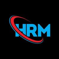 hrm logotyp. hrm brev. hrm brev logotyp design. initialer hrm logotyp länkad med cirkel och versaler monogram logotyp. hrm typografi för teknik, företag och fastighetsmärke. vektor