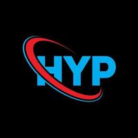hyp logotyp. hypbrev. hyp letter logotyp design. initialer hyp logotyp länkad med cirkel och versaler monogram logotyp. hyptypografi för teknik-, affärs- och fastighetsmärke. vektor
