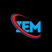 IEM-Logo. iem Brief. IEM-Brief-Logo-Design. Initialen IEM-Logo verbunden mit Kreis und Monogramm-Logo in Großbuchstaben. iem-typografie für technologie-, geschäfts- und immobilienmarke. vektor