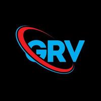 grv-Logo. grv brief. Grv-Buchstaben-Logo-Design. Initialen grv-Logo verbunden mit Kreis und Monogramm-Logo in Großbuchstaben. grv typografie für technologie-, geschäfts- und immobilienmarke. vektor