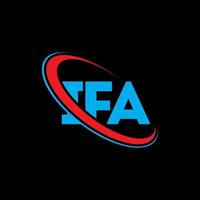 ifa-Logo. ifa brief. Logo-Design mit ifa-Buchstaben. Initialen ifa-Logo verbunden mit Kreis und Monogramm-Logo in Großbuchstaben. ifa Typografie für Technik-, Wirtschafts- und Immobilienmarke. vektor