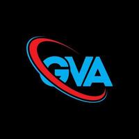 gva logotyp. gva brev. gva brev logotyp design. initialer gva logotyp länkad med cirkel och versaler monogram logotyp. gva typografi för teknik, företag och fastighetsmärke. vektor