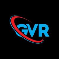 gvr-Logo. gvr-Brief. gvr-Brief-Logo-Design. Initialen gvr-Logo verbunden mit Kreis und Monogramm-Logo in Großbuchstaben. gvr typografie für technologie-, geschäfts- und immobilienmarke. vektor