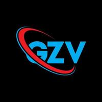 gzv logotyp. gzv brev. gzv brev logotyp design. initialer gzv logotyp länkad med cirkel och versaler monogram logotyp. gzv typografi för teknik, företag och fastighetsmärke. vektor