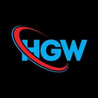 hgw logotyp. hgw brev. hgw bokstavslogotypdesign. initialer hgw logotyp länkad med cirkel och versaler monogram logotyp. hgw typografi för teknik, företag och fastighetsmärke. vektor