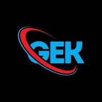 gek-Logo. gek Brief. Ge-Brief-Logo-Design. Initialen gek-Logo verbunden mit Kreis und Monogramm-Logo in Großbuchstaben. gek typografie für technologie-, geschäfts- und immobilienmarke. vektor