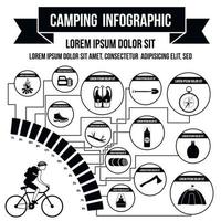 camping infographic, enkel stil vektor